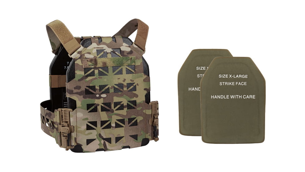UARM UPC Ultralight Plate Carrier, Multicam, Extra Large, w/ 2 SA3U Level III+ UHMWPE SAPI Armor Plates