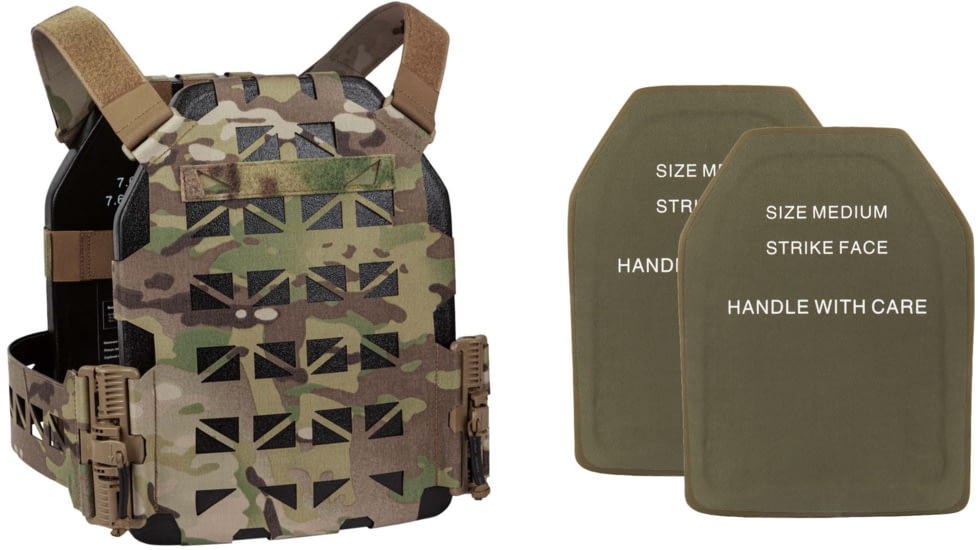 UARM UPC Ultralight Plate Carrier, Multicam, Medium, w/ 2 SA3U Level III+ UHMWPE SAPI Armor Plates