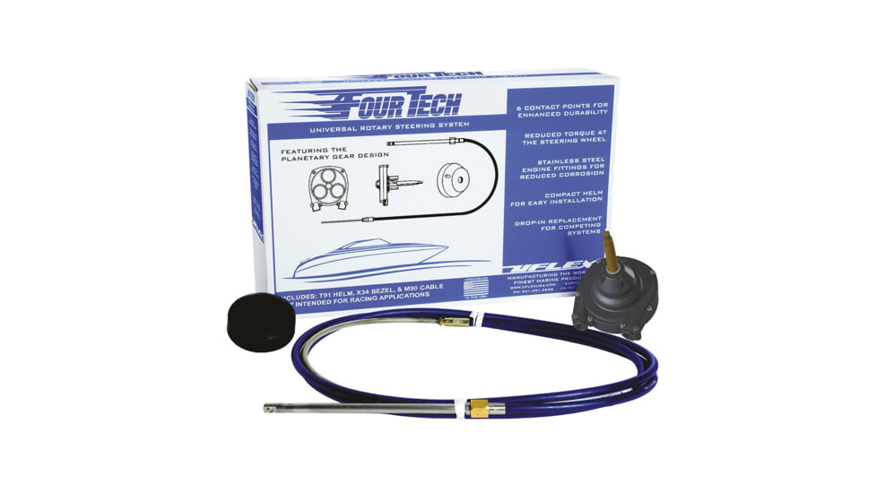 Uflex USA 11' Mach Rotary Steering System w/Helm, Bezel &amp; Cable Fourtech 64049