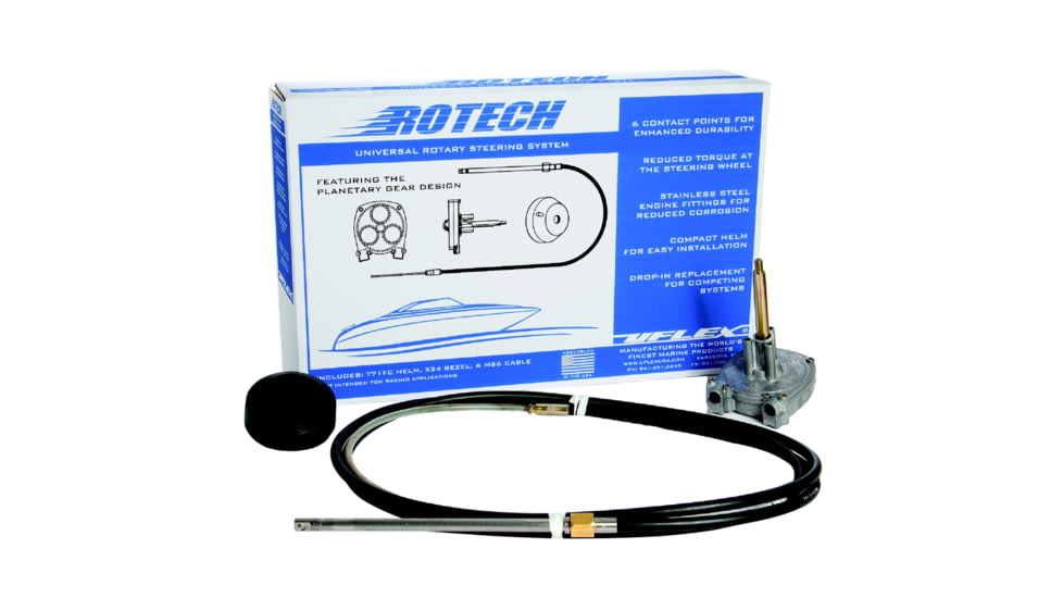 Uflex USA Rotech 10' Rotary Steering Package - Cable, Bezel, Helm 35945