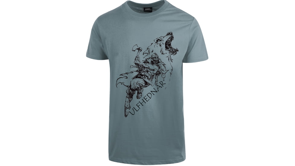 Ulfhednar Wolf &amp; Viking T-Shirt - Mens, Grey, Medium, UH903-M
