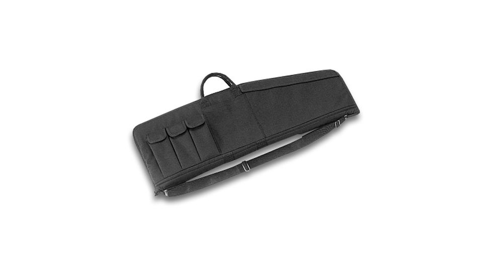Uncle Mike's Law Enforcement Tactical Rifle Case, 33x10in w/ 3 Magazine Pouches - Black - 52121 