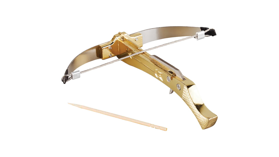 Uncommon Carry Gold Bowman Mini Crossbow, 4.13in Overall, Stainless Construction, Gold, BOW-G