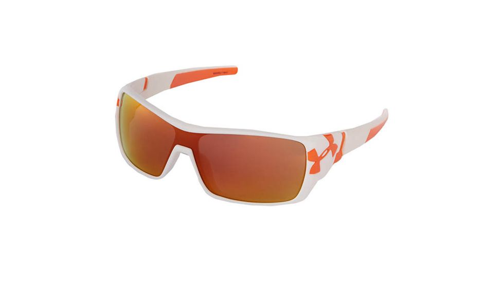 Under Armour Trick, White w/Shiny Orange Hinge/Tip, Gray w/Orange ML, U8600063-118041