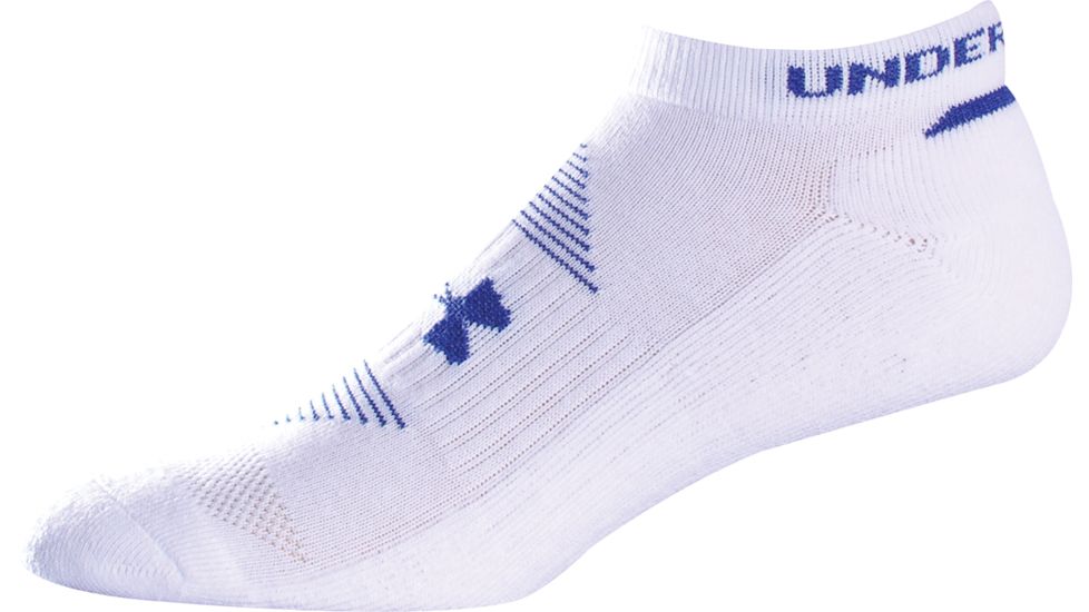 Under Armour 7-9 UA Charge Cotton Noshow 6Pk-White/Asst UA 2333-WHT/AST-YL