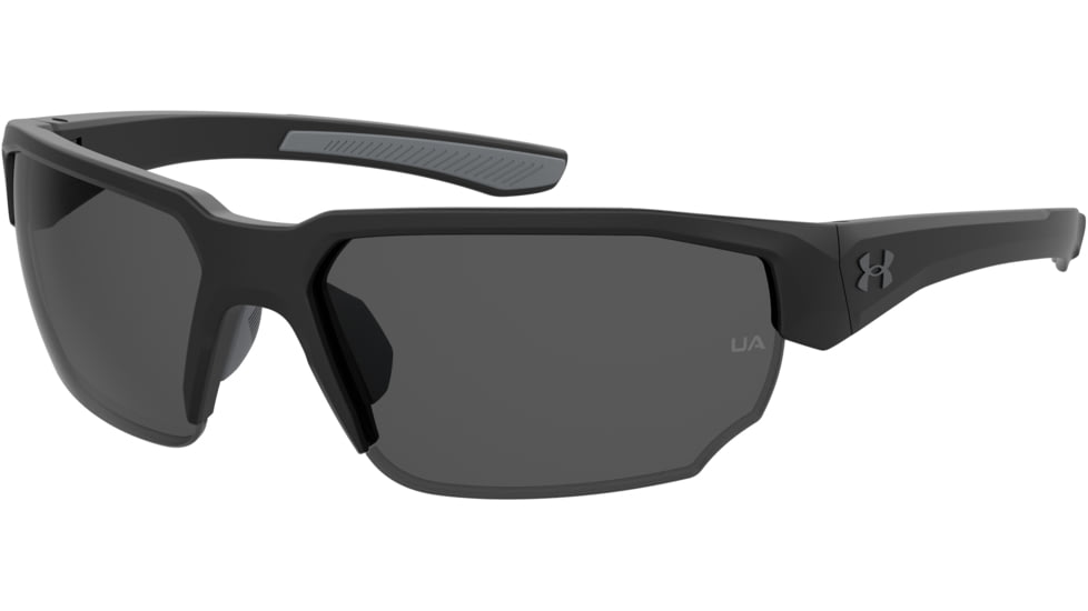 Under Armour Blitzing Sunglasses with Matte Black Frame and Grey Polarized Lens, Medium, UA0012S 003-M9