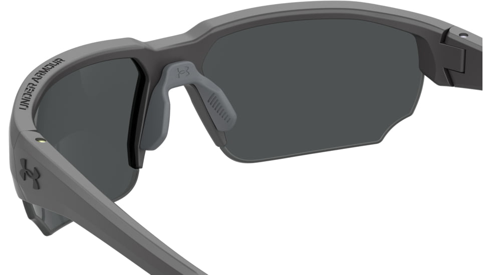 Under Armour Blitzing Sunglasses with Shiny Jet Grey Frame and Grey Lens, Medium, UA0012S R6S-IR