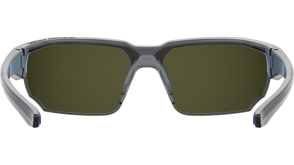 Under Armour Blitzing Sunglasses with Transparent Grey Frame and Blue to Grey Mirror Lens, Medium, UA0012S KB7-W1