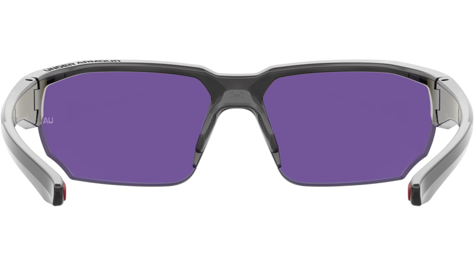 Under Armour Blitzing Sunglasses with Transparent Jet Grey Frame and Violet Blue Gold Tuned Mirror Lens, Medium, UA0012S 268-PC
