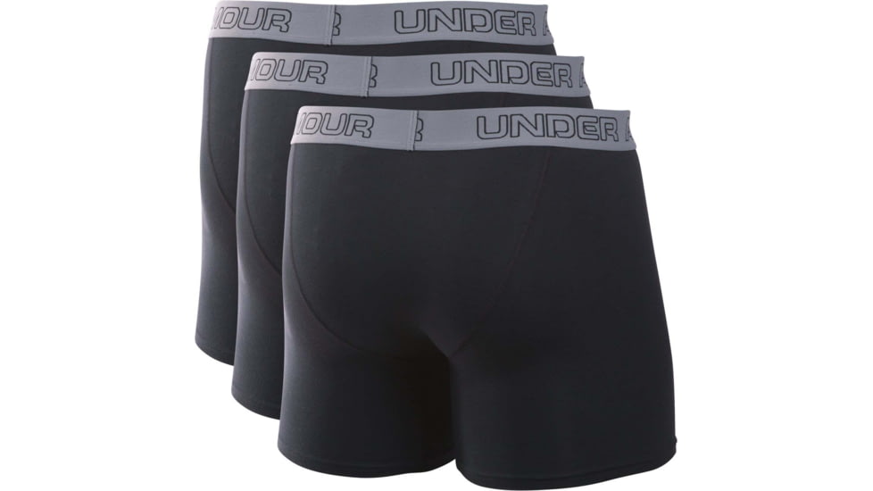 Under Armour Charged Cotton 6inch 3 Pk, Black/grey Band - 12772790013XL