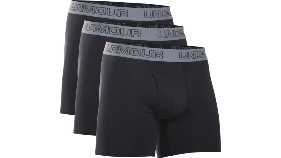 Under Armour Charged Cotton 6inch 3 Pk, Black/grey Band - 12772790013XL