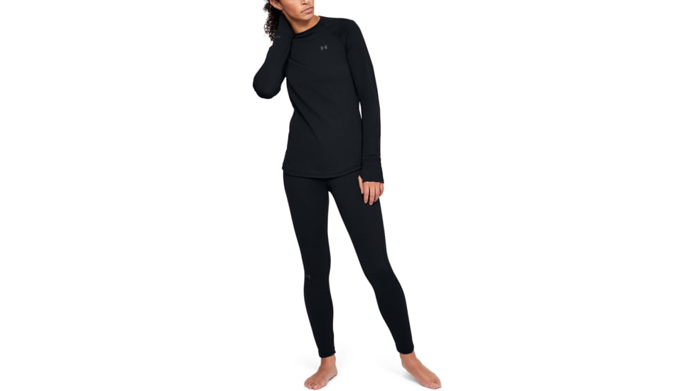 Under Armour ColdGear Base 2.0 Crew Long Sleeve Shirt - Womens, Black, 2X-Large, 13433210012X