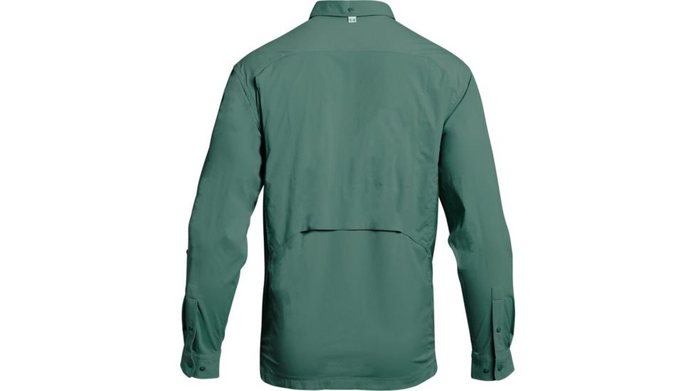 Under Armour Fish Hunter Long Sleeve Solid Shirt - Men's, Aegean Green/Graphite, Small, 1300036-707-SM