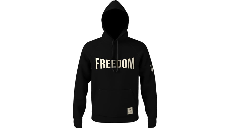 Under Armour Freedom Vintage Hoodie - Mens, Black, Extra Large, 1365398001XL