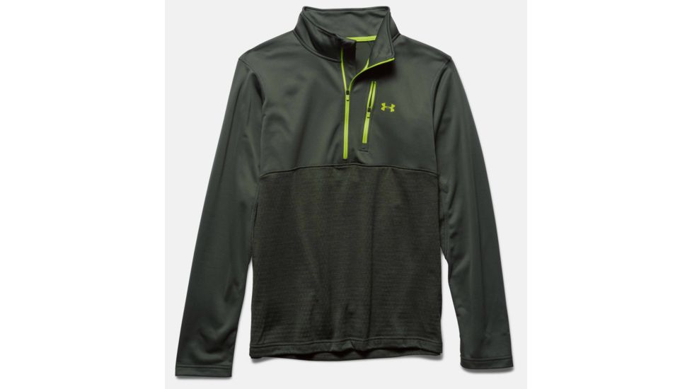 Under Armour Gamutlite 1/2 Zip Jacket - Men's-Combat Green/Velocity-Medium