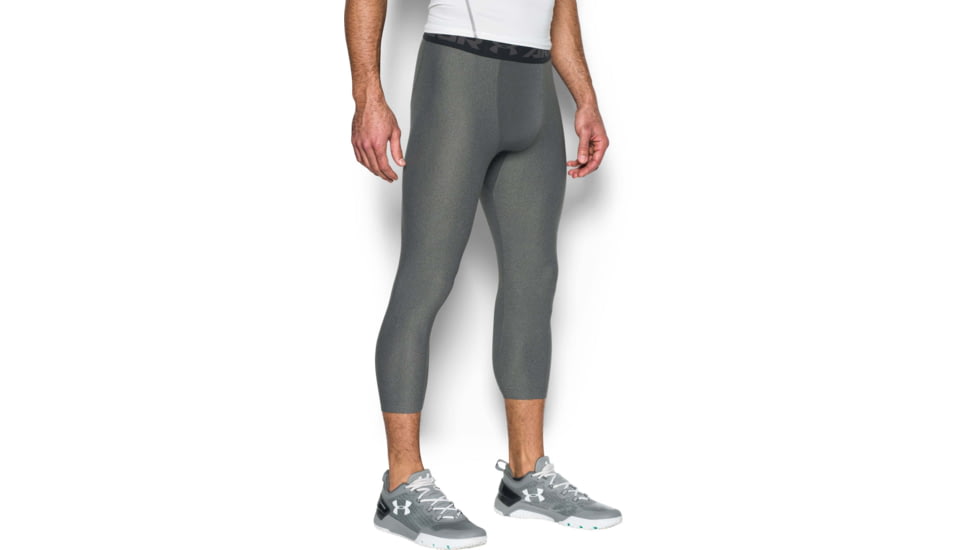 Under Armour HeatGear Armour 3/4 Legging - Men's, 3XL, Carbon Heather/Black, 12895740903XL