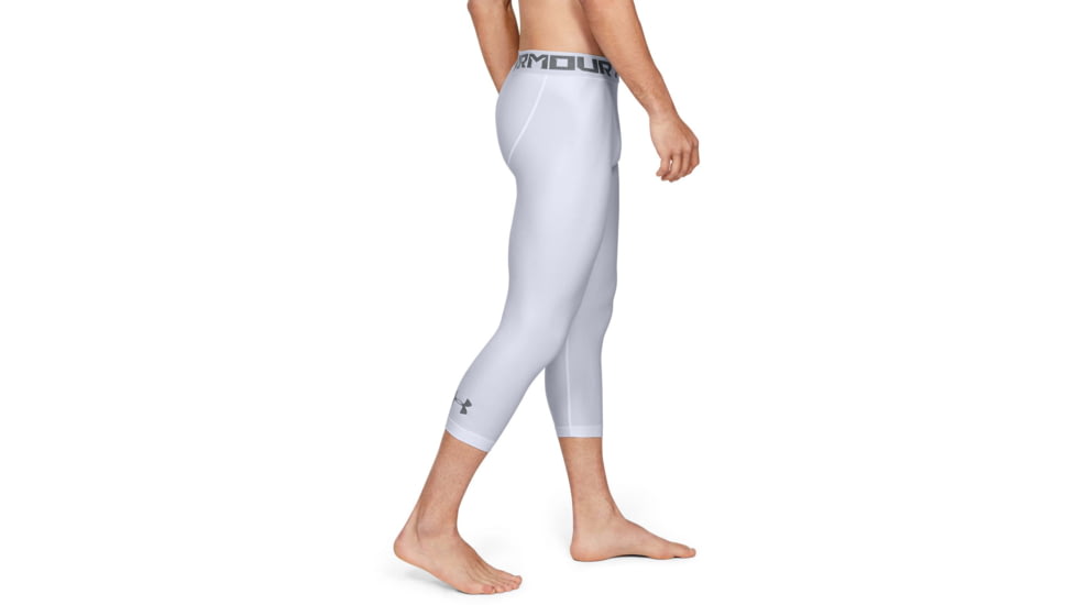Under Armour HeatGear Armour 3/4 Legging - Men's, Extra Small, White/Graphite, 1289574100XS