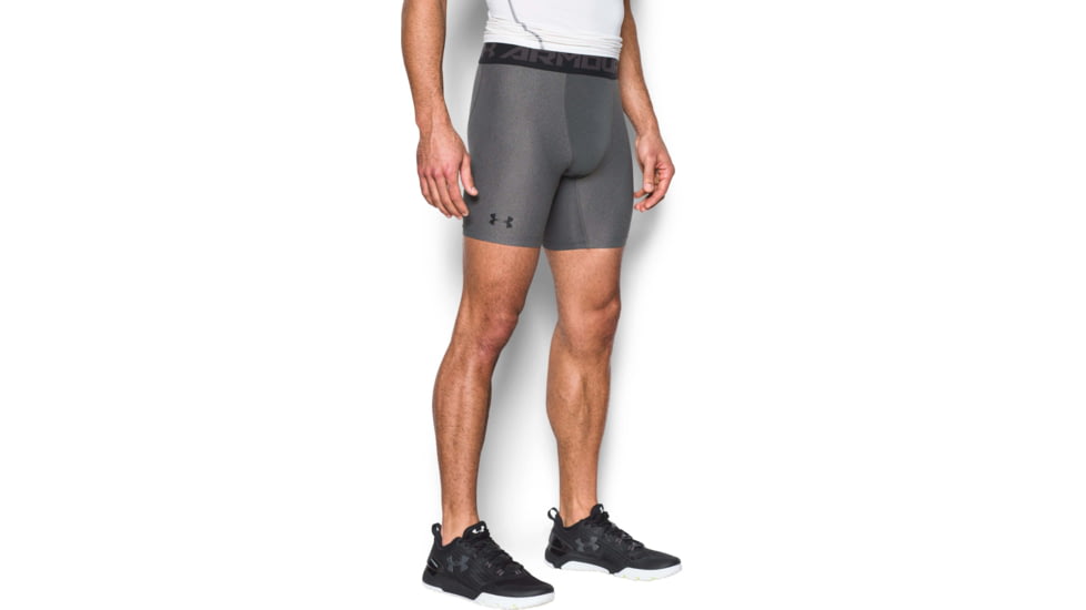 Under Armour HeatGear Armour Mid Boxer - Mens, Gray, Large, 1289566090LG