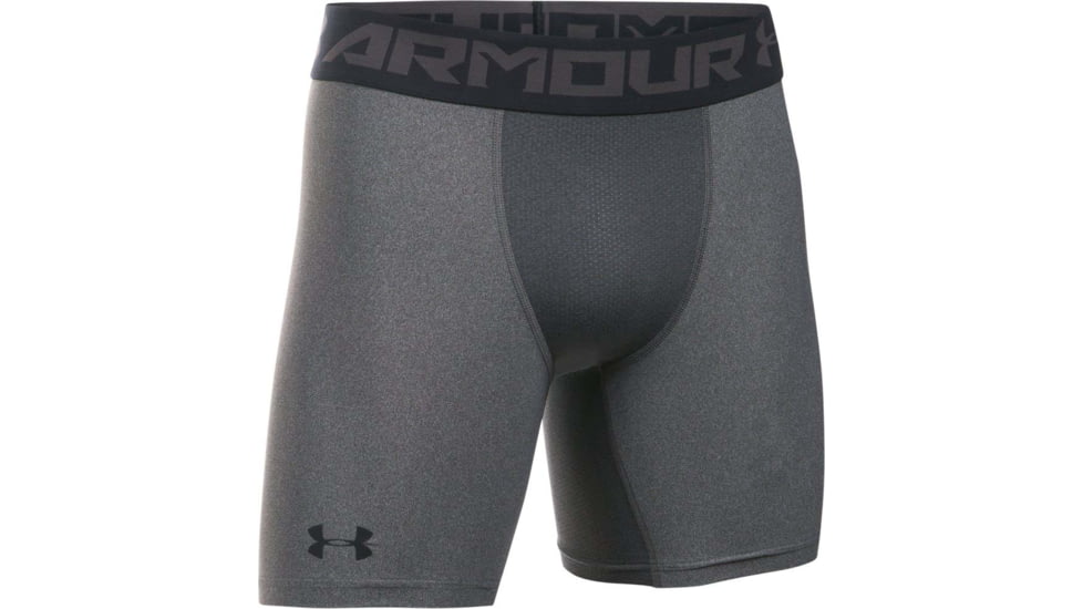 Under Armour HeatGear Armour Mid Boxer - Mens, Gray, Large, 1289566090LG