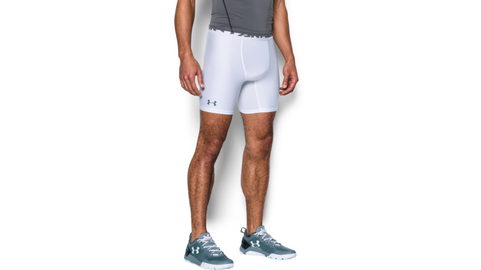 Under Armour HeatGear Armour Mid Boxer - Mens, White, X-Large, 1289566100XL
