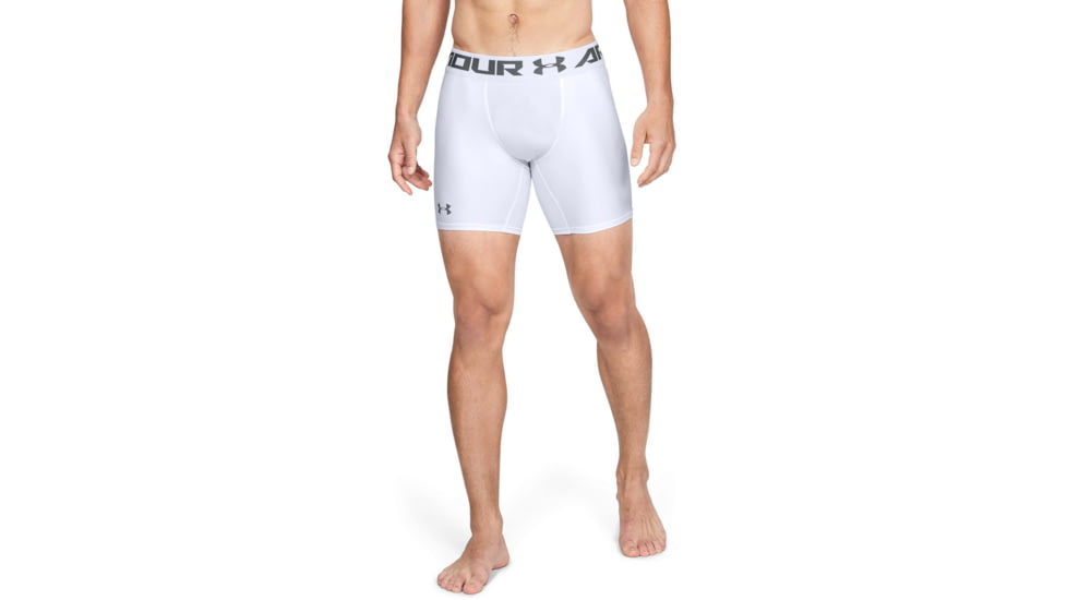 Under Armour HeatGear Armour Mid Boxer - Mens, White, X-Large, 1289566100XL