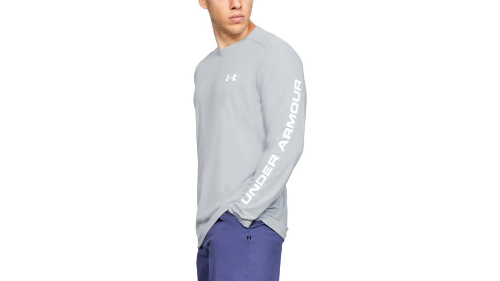Under Armour Iso-Chill Shore Break Long Sleeve Shirt - Mens, Halo Gray, Large, 1351139014LG