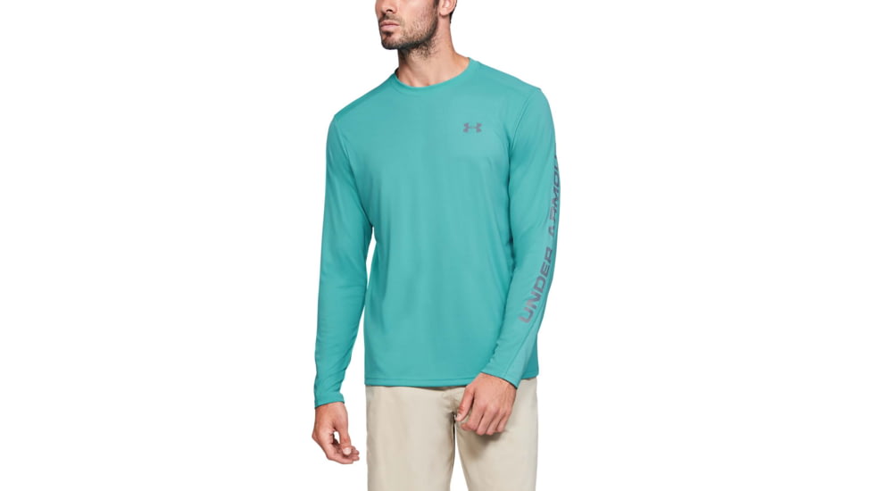 Under Armour Iso-Chill Shore Break Long Sleeve Shirt - Mens, Radial Turquoise, Small, 1351139482SM
