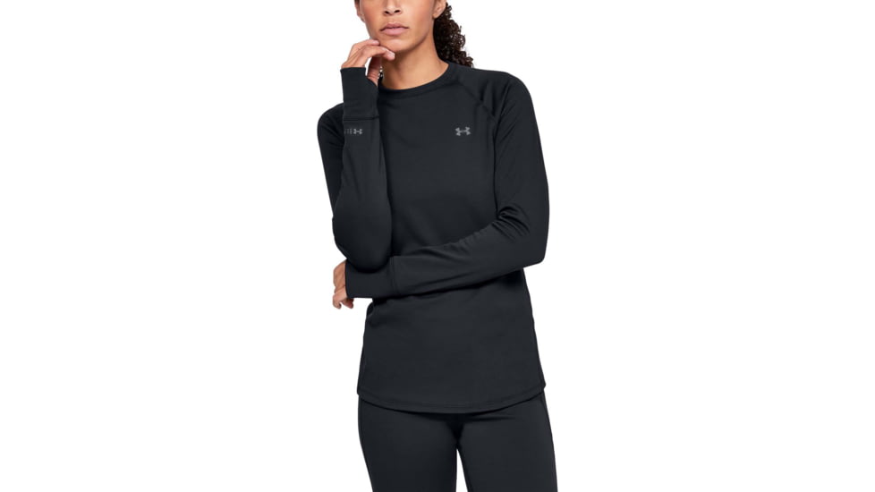 Under Armour UA Base 3.0 Crew Long Sleeve Shirt - Womens, Black, 2X-Large, 13433200012X