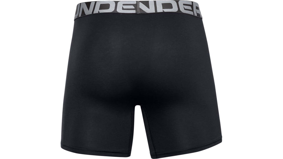 Under Armour UA Charged Cotton 6in Boxer Briefs 3 Pack - Mens, Black, Extra Large, 1363617001XL