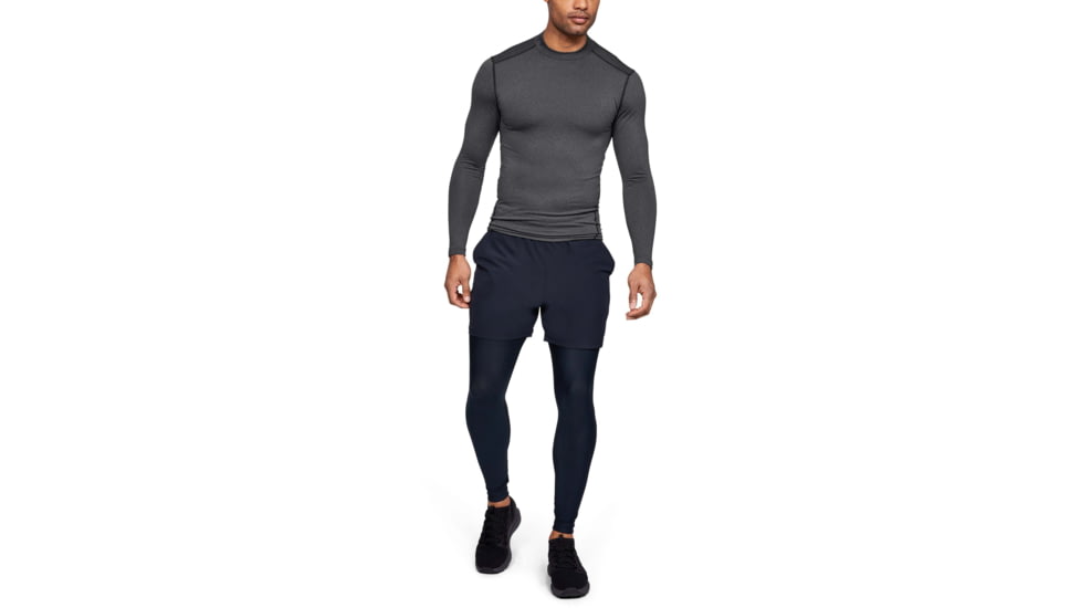 Under Armour UA ColdGear Armour Compression Mock - Mens, Carbon Heather, Medium, 1265648090MD