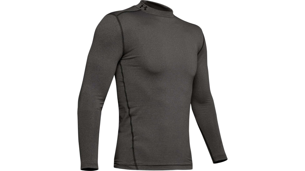 Under Armour UA ColdGear Armour Compression Mock - Mens, Carbon Heather, Medium, 1265648090MD