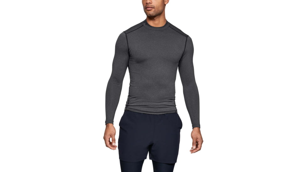 Under Armour UA ColdGear Armour Compression Mock - Mens, Carbon Heather, Medium, 1265648090MD