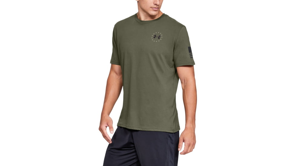 Under Armour UA Freedom Banner Tactical Graphic T-Shirt - Mens, Marine OD Green, Medium, 1352147390MD