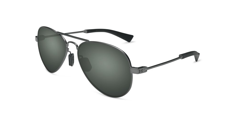 Under Armour UA Getaway M Sunglasses, Gray Polarized Lens, Satin Gunmetal, One Size Fits Most, UA8640118-910108
