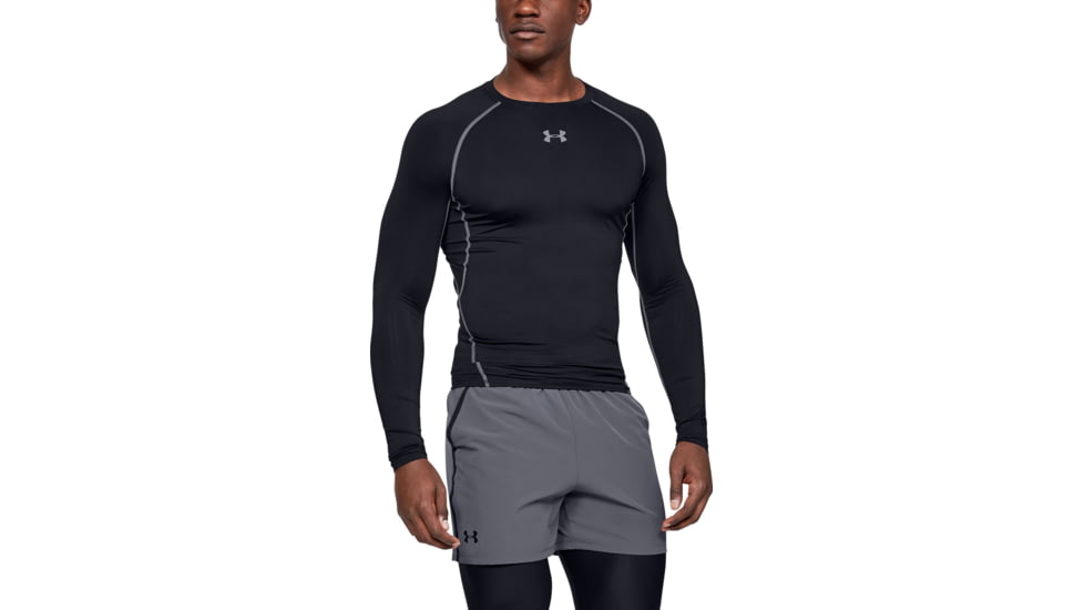 Under Armour UA HeatGear Armour Long Sleeve Compression Shirt - Mens, Black, 2X-Large, 12574710012X