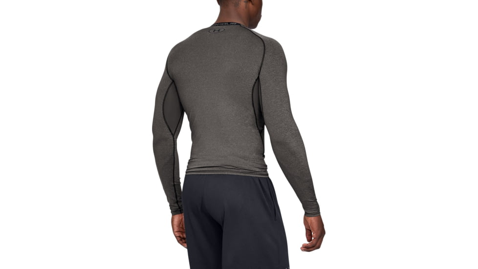 Under Armour UA HeatGear Armour Long Sleeve Compression Shirt - Mens, Carbon Heather, X-Large, 1257471090XL