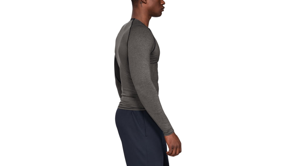 Under Armour UA HeatGear Armour Long Sleeve Compression Shirt - Mens, Carbon Heather, X-Large, 1257471090XL