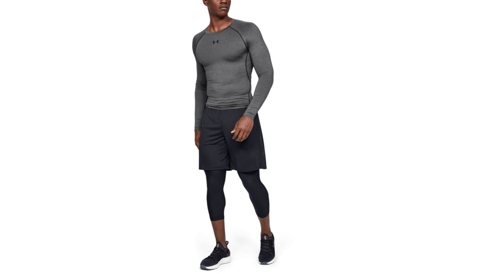 Under Armour UA HeatGear Armour Long Sleeve Compression Shirt - Mens, Carbon Heather, X-Large, 1257471090XL