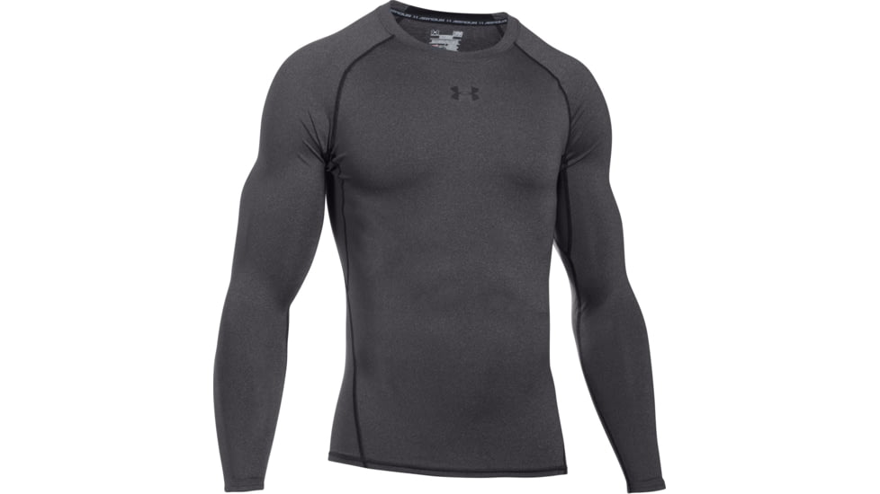 Under Armour UA HeatGear Armour Long Sleeve Compression Shirt - Mens, Carbon Heather, X-Large, 1257471090XL