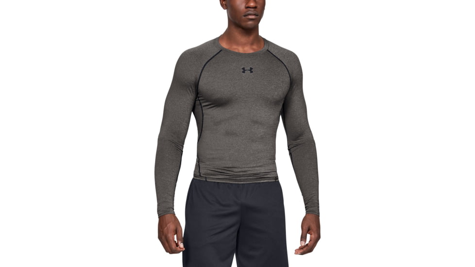 Under Armour UA HeatGear Armour Long Sleeve Compression Shirt - Mens, Carbon Heather, X-Large, 1257471090XL
