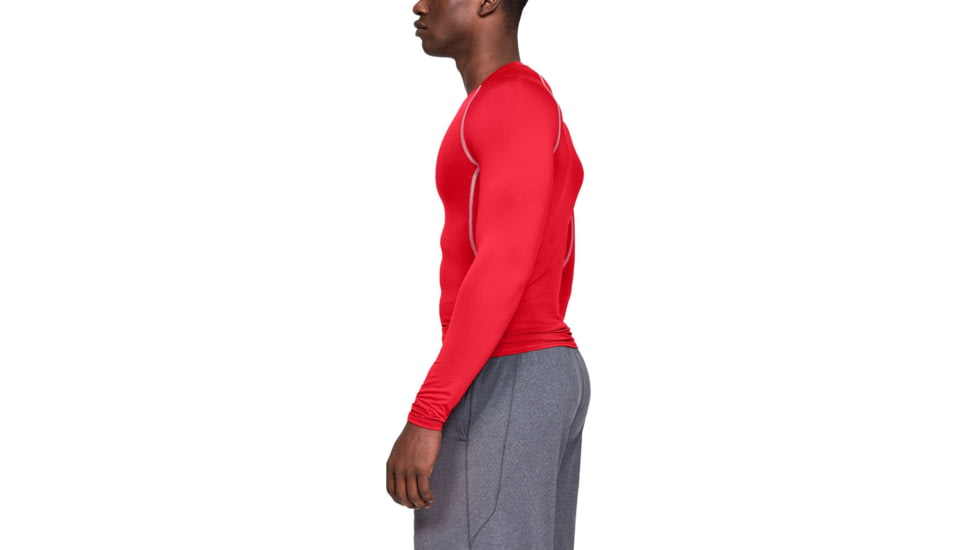 Under Armour UA HeatGear Armour Long Sleeve Compression Shirt - Mens, Red, 2X-Large, 12574716002X