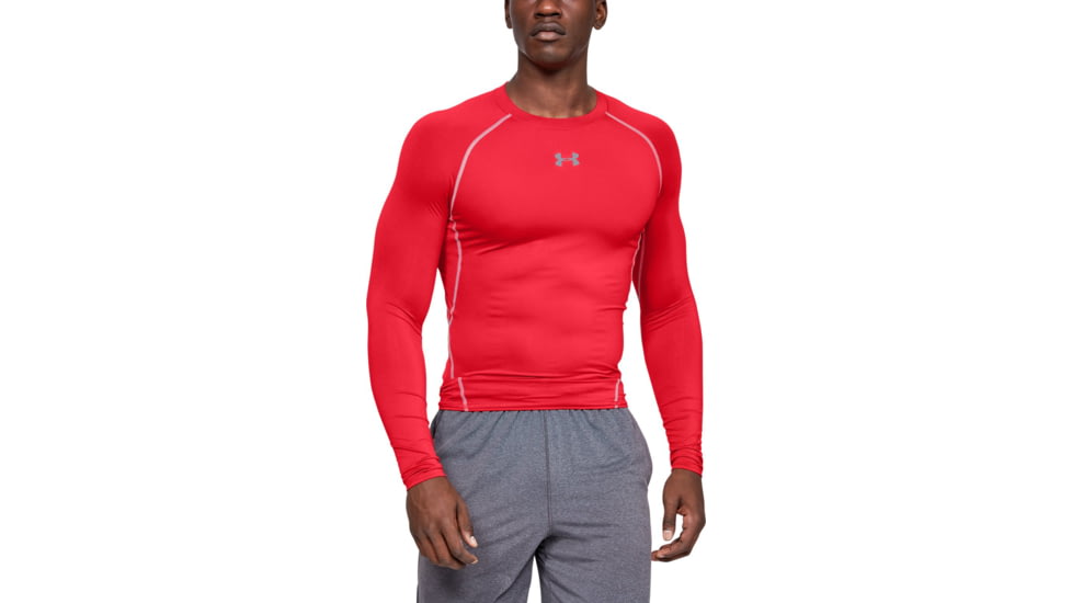 Under Armour UA HeatGear Armour Long Sleeve Compression Shirt - Mens, Red, 2X-Large, 12574716002X