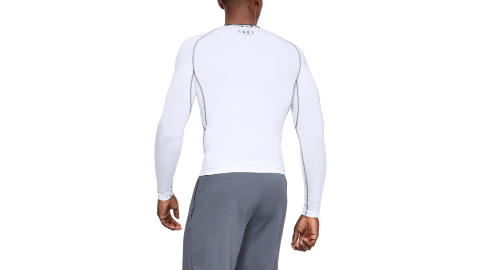 Under Armour UA HeatGear Armour Long Sleeve Compression Shirt - Mens, White, 3X-Large, 12574711003X