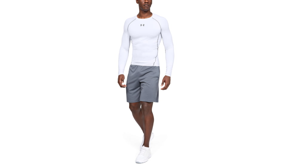 Under Armour UA HeatGear Armour Long Sleeve Compression Shirt - Mens, White, 3X-Large, 12574711003X