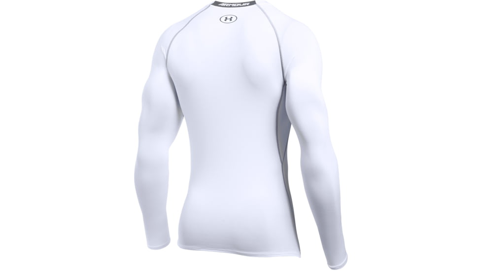 Under Armour UA HeatGear Armour Long Sleeve Compression Shirt - Mens, White, 3X-Large, 12574711003X