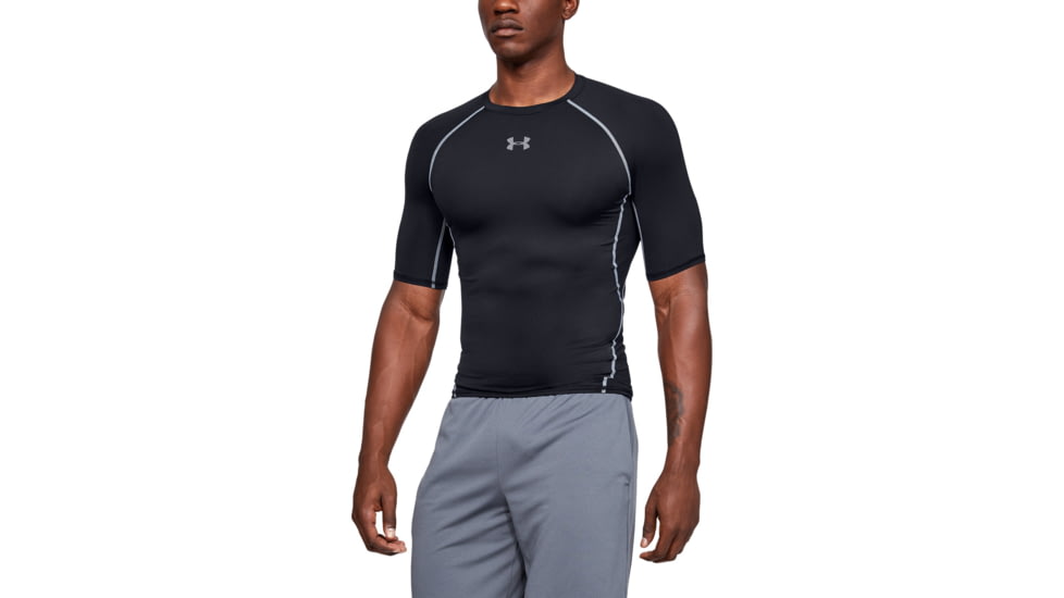 Under Armour UA HeatGear Armour Short Sleeve Compression Shirt - Men's, Small, Black, 1257468001SM