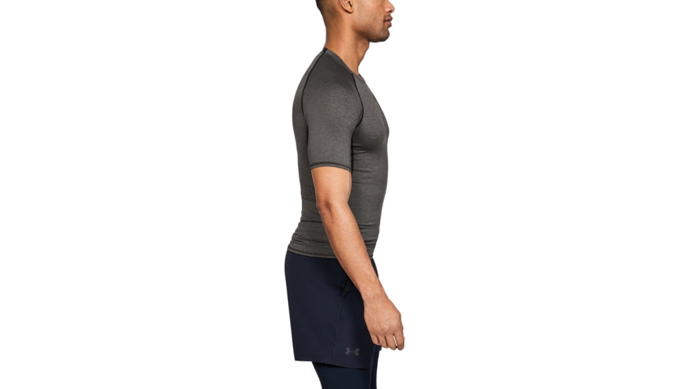 Under Armour UA HeatGear Armour Short Sleeve Compression Shirt - Men's, 3XL, Carbon Heather, 12574680903X