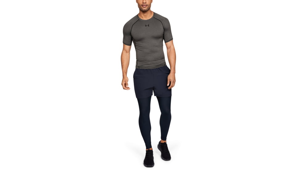 Under Armour UA HeatGear Armour Short Sleeve Compression Shirt - Men's, 3XL, Carbon Heather, 12574680903X