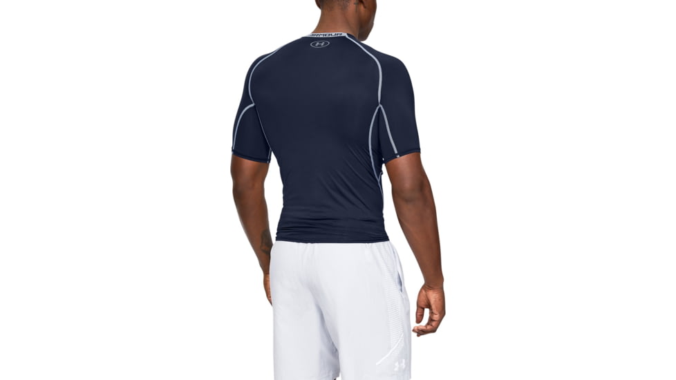 Under Armour UA HeatGear Armour Short Sleeve Compression Shirt - Men's, Medium, Midnight Navy, 1257468410MD