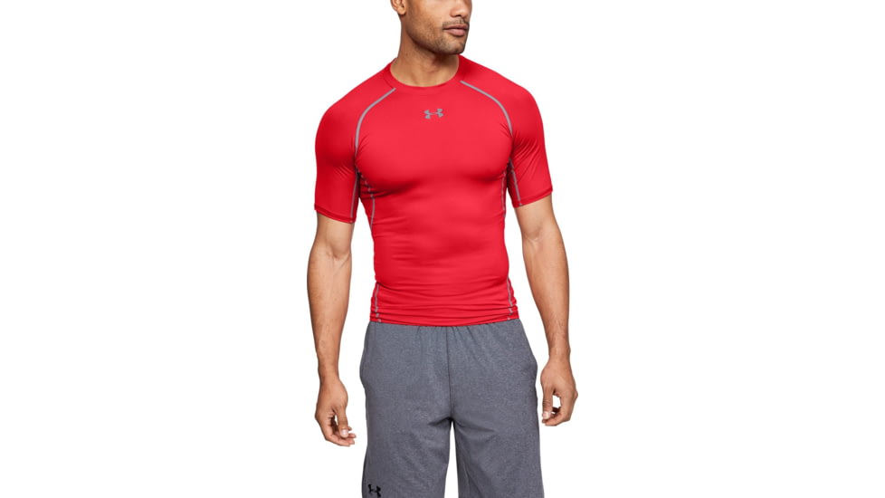 Under Armour UA HeatGear Armour Short Sleeve Compression Shirt - Men's, 3XL, Red, 12574686003X